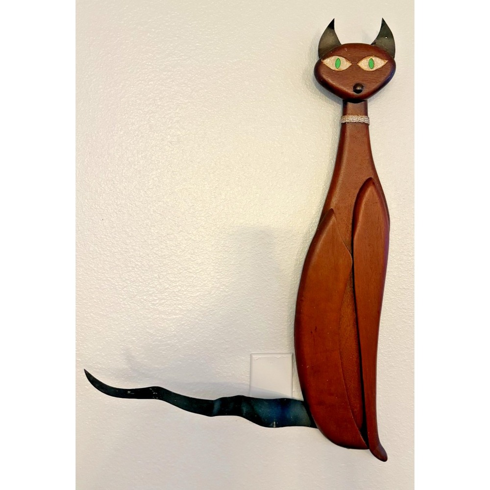 1961 Masketeers Inc. Mid-Century Modern Siamese Cat Wall Hanging Decor 25 1/2"